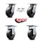Service Caster 6 Inch Polyolefin Caster Set with Ball Bearing 2 Swivel Lock and 2 Rigid SCC SCC-35S620-POB-BSL-2-R-2 - alternate 6